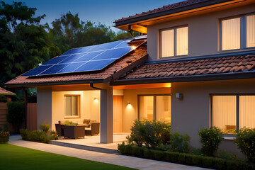 The house is equipped with solar panels to generate electricity.