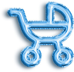 Baby Carriage Blue Foil Balloon Icon