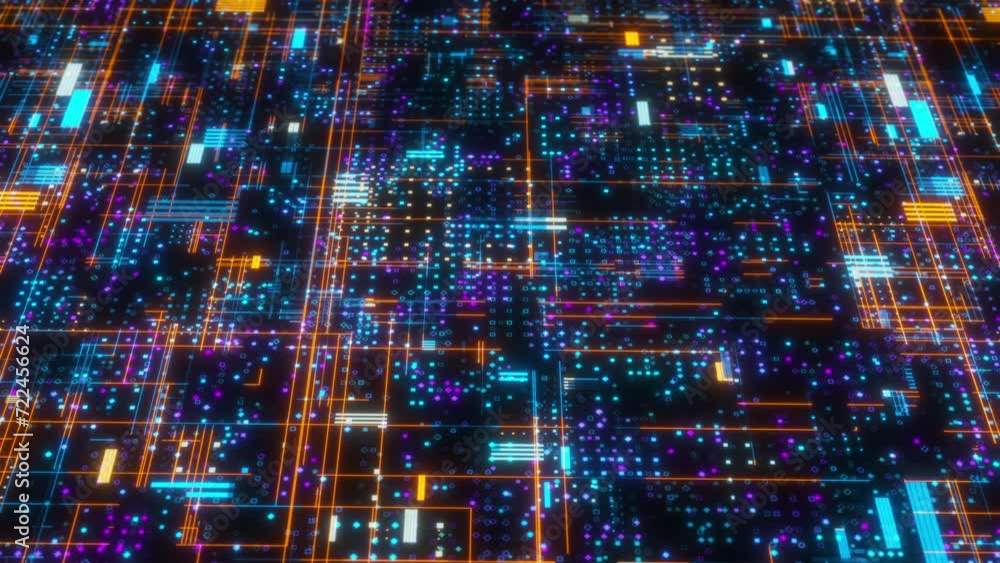 Poster digital cyberspace with dots and lines. computer generated 3d render