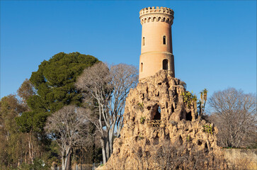 Tower on the top of  hollow rock