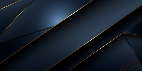 Dark blue background with abstract golden lines elements 