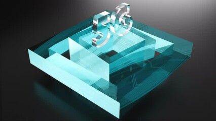 Technology 5g composition. Computer generated 3d render - Powered by Adobe