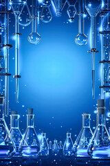 Beaker Chemistry Blue Science Chemical Scientific Laboratory, Experiment Flask Liquid Glassware Biotechnology Biology, Tube Research Lab Test Equipment Glass