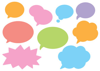 いろいろな形のふきだしセット