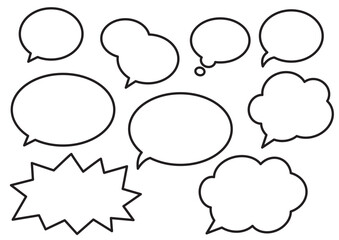 いろいろな形のふきだしセット