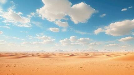 Fototapeta na wymiar A picturesque desert landscape with a few clouds in the sky. Suitable for various uses