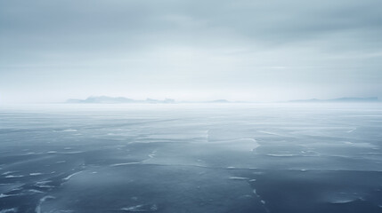 Naklejka na ściany i meble Minimalist Frozen Lake Landscape