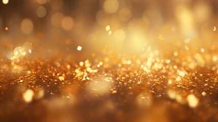 A close up view of a gold glitter background. Perfect for adding sparkle and glamour to any design project