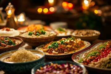 Fototapeta premium Traditional Middle Eastern Feast, Culinary Concept