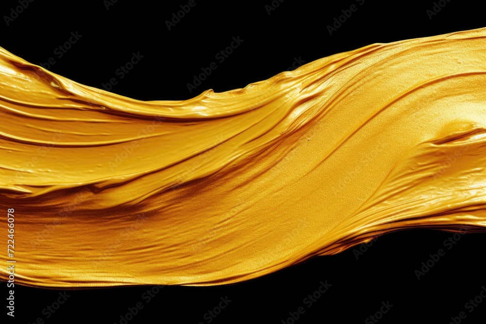Aufkleber A close-up view of yellow paint on a black background. This image can be used for various design projects