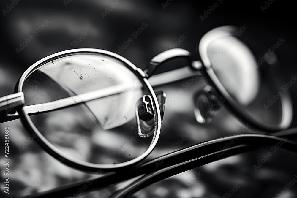Poster Glasses sitting on top of a table. Suitable for various concepts and themes