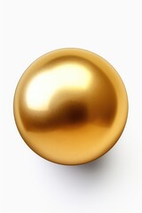 A shiny golden egg placed on a white surface. Can be used for various themes and concepts