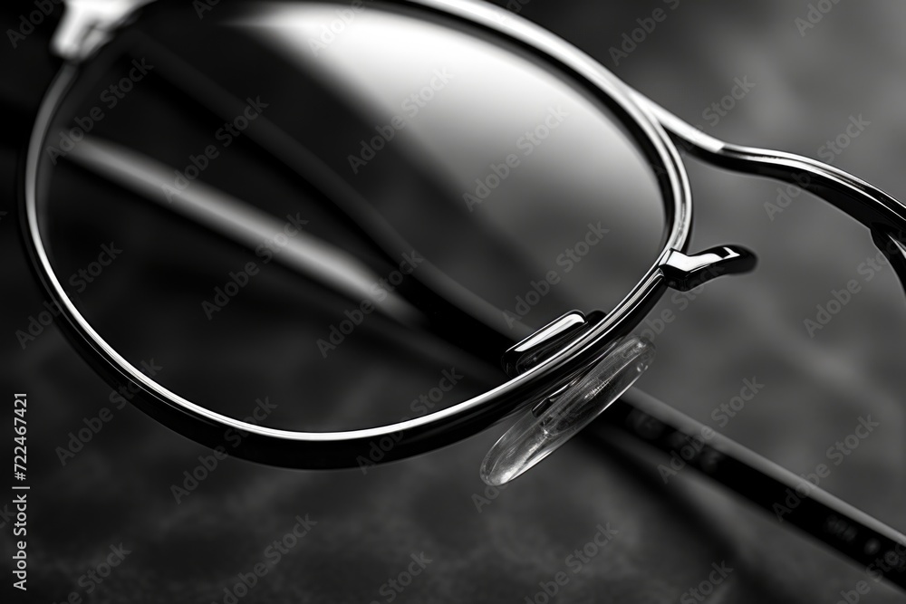 Poster a pair of glasses sitting on top of a table. suitable for various uses