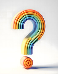Colorful Question Mark on White