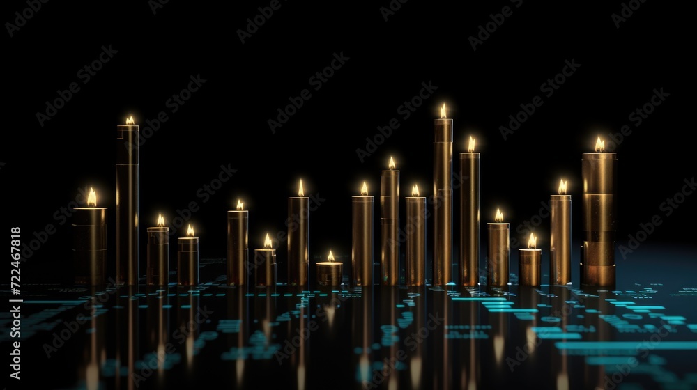 Poster Candles arranged on a table. Perfect for creating a cozy and intimate atmosphere