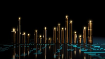 Candles arranged on a table. Perfect for creating a cozy and intimate atmosphere