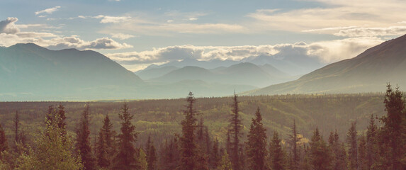 Mountains on Alaska panorama