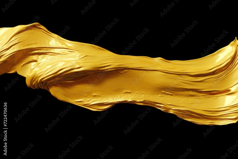 Aufkleber gold paint close up on a black background. versatile image for various design projects