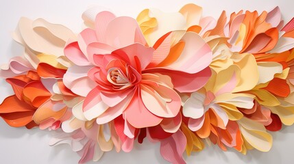 Colorful paper flowers background