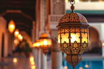 Traditional Arabic Lantern Hanging, Ramadan Concept