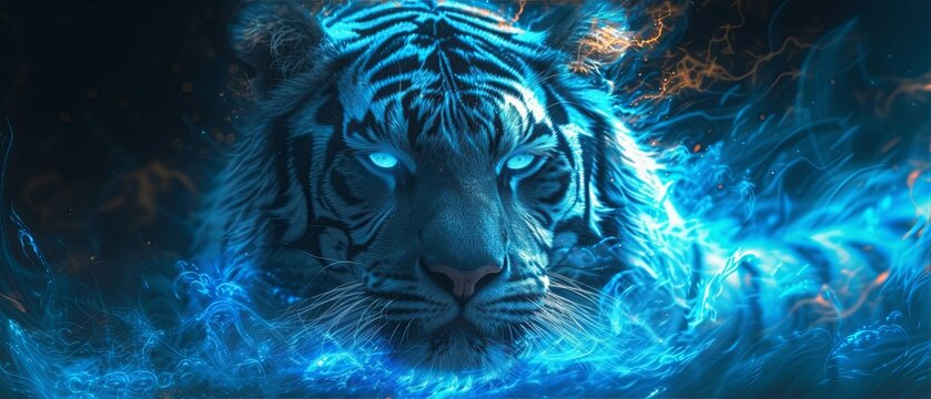 Blue tiger wallpaper desktop backgrounds