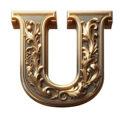 Isolated 3D Letter on a Clear PNG Canvas Generative AI