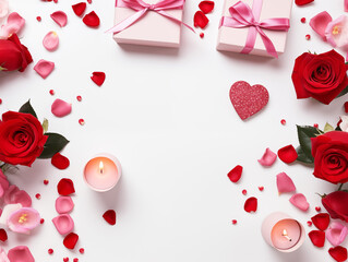 valentine background with roses and hearts