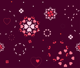 Seamless Valentine’s day pattern with hearts