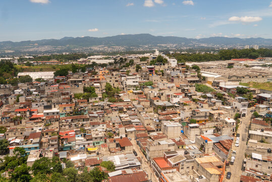 View of Poor neiborhood while landing on Panama city