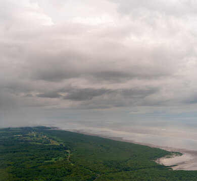 Aerial view of Panama City area Forest and Beach