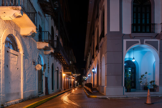 Night time view at Panama City Streets