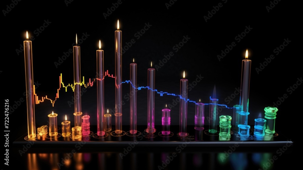 Aufkleber A bunch of candles sitting on top of a table. Ideal for adding a cozy ambiance to any setting