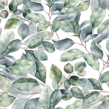 seamless pattern eucalyptus © Monika
