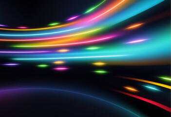Multicolored geometric shape abstract technology background, light speed illustration.