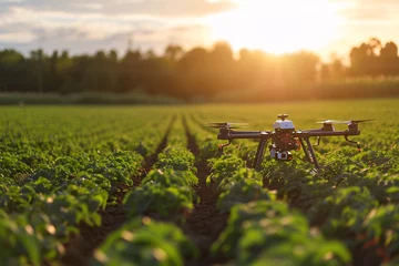 Foto op Canvas a drone in a field of plants © Galina