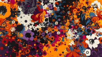 Vibrant Abstract Floral Composition