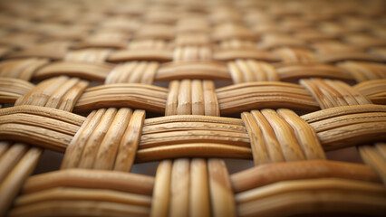 The Beauty of Simplicity: Rattan Texture Close-Up - obrazy, fototapety, plakaty