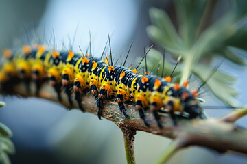 a caterpillar on a branch - Powered by Adobe