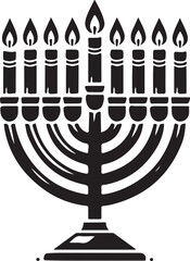 Fototapeta na wymiar Hanukkah Menorah Illustration 