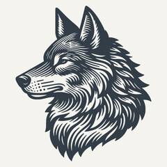 Wolf Head. Vintage woodcut engraving style vector illustration.