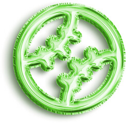 Ball Baseball Green Foil Balloon Icon