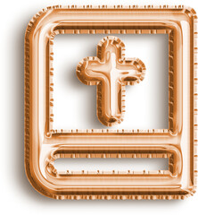 Bible Orange Foil Balloon Icon