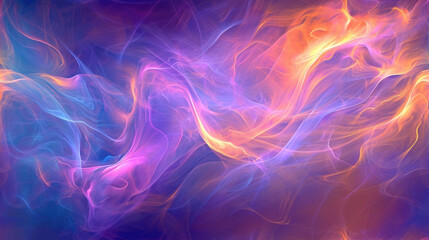  a close up of a blue, orange, and pink background with a large amount of smoke coming out of it.