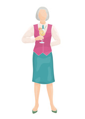 female bartender serving cocktail	
