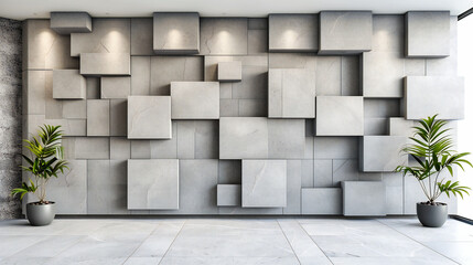 Wall Textured Architecture Background Design Pattern Concrete, Construction Block Abstract Surface Building Brick, Modern Square Structure Material Interior Cube Rough