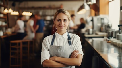 Fototapeta na wymiar Young American Female Chef