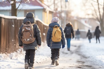 Winter school day morning