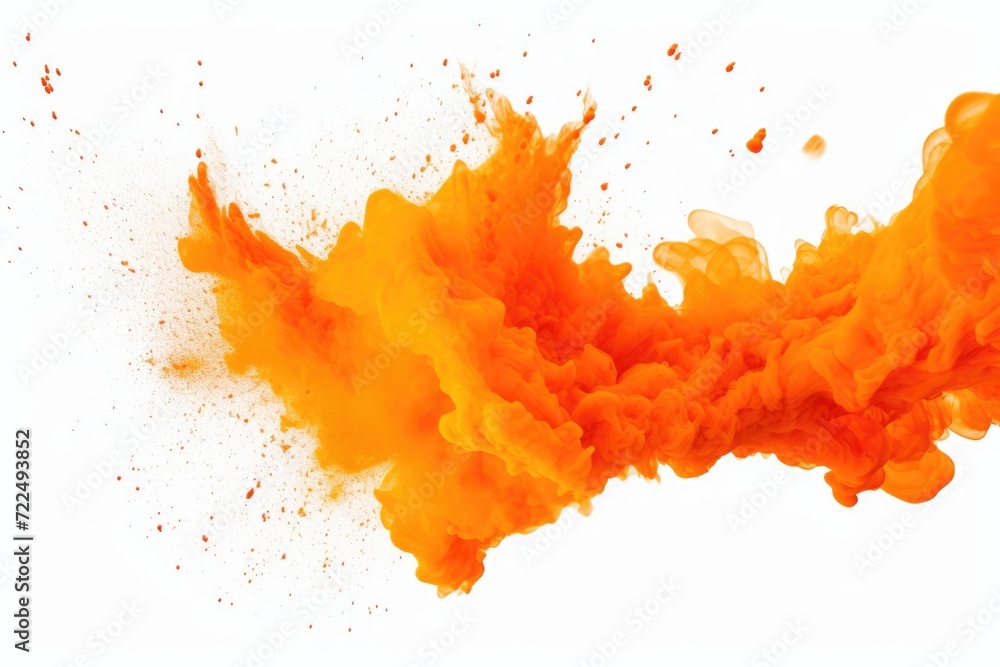 Poster Close-up view of an orange substance on a white background. Versatile image that can be used in various contexts