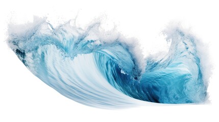 A powerful wave crashing on a pure white background. Perfect for adding energy and movement to any design