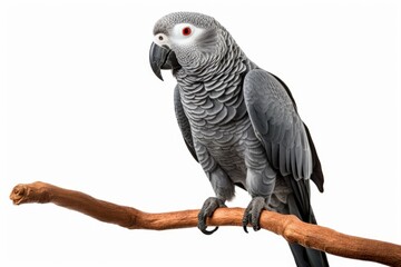 Obraz premium A parrot perched on top of a wooden branch. Suitable for tropical, nature, and wildlife themes